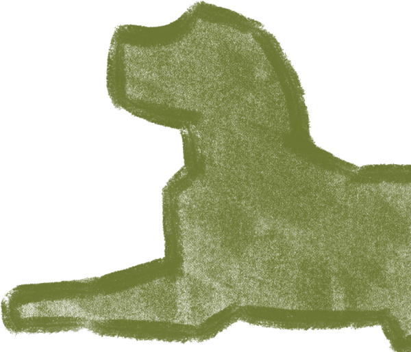 Zeichnung eines Hundes in Grün