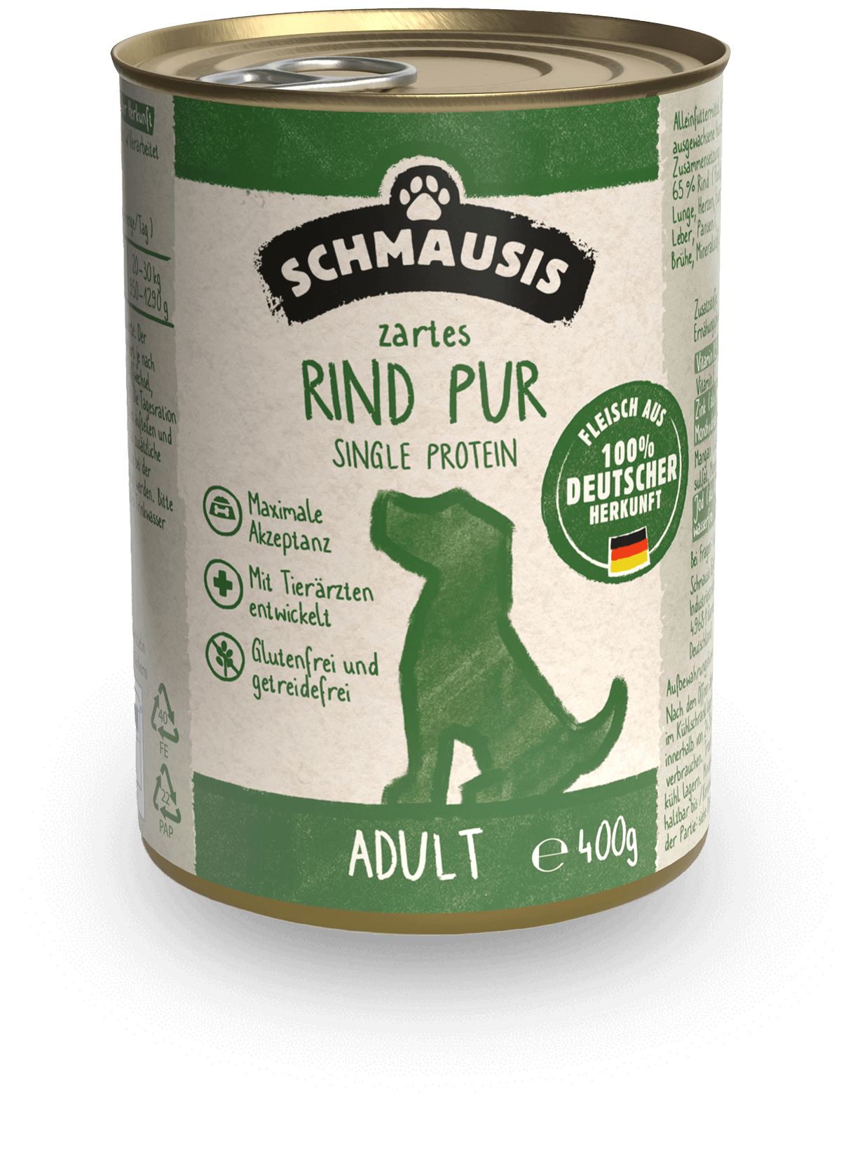 Schmausis Hundefutter Rind Pur 400g